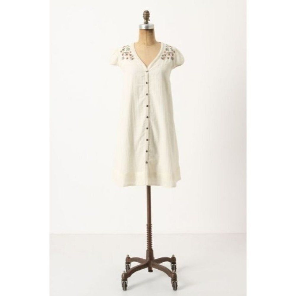 Anthropologie Meadow Rue Embroidered Wool Dress Size 0 - Picture 1 of 6